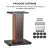 2 Pack Wood Speaker Stands 15.7 Inch 40cm Speaker Stand Hollowed Stands