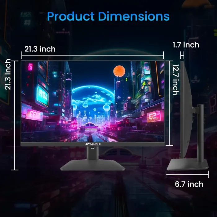 SANSUI 24 Inch Gaming Monitor 180Hz, DP 1.4 & HDMI 2.0 Ports High Refresh Rate Computer Monitor, Racing FPS RTS Modes, 1ms Response Time 110% sRGB (ES-G24F4, HDMI Cable Included) - Image 7