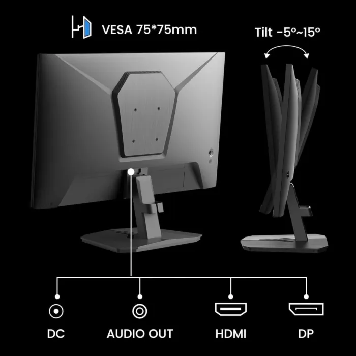 SANSUI 24 Inch Gaming Monitor 180Hz, DP 1.4 & HDMI 2.0 Ports High Refresh Rate Computer Monitor, Racing FPS RTS Modes, 1ms Response Time 110% sRGB (ES-G24F4, HDMI Cable Included) - Image 8
