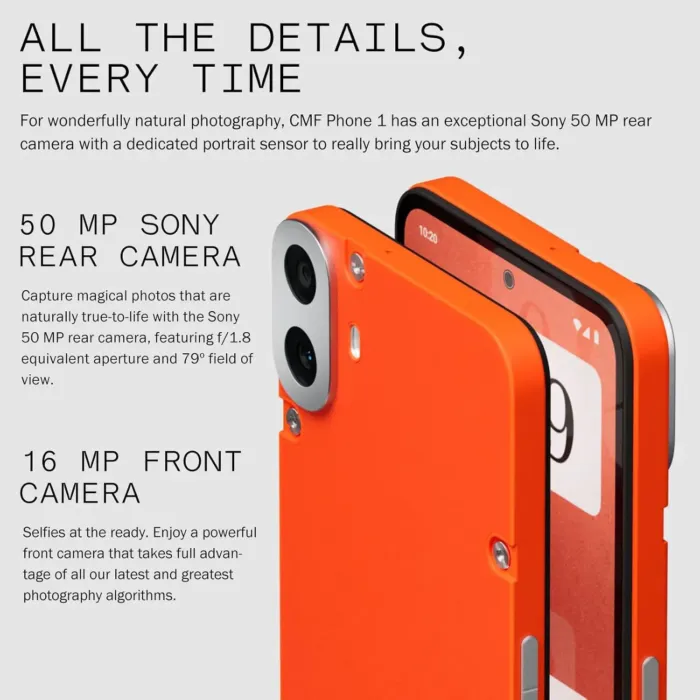 CMF Phone 1 8+256GB - Unlocked Smartphone with 50 MP Rear Camera with Ultra XDR, 6,67" Super AMOLED Display and Nothing OS 2.6 - Light Green - Image 6