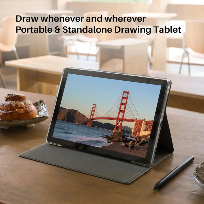 HUION Kamvas Slate 10 Standalone Drawing Tablet No Computer Needed with Full-Laminated Screen, 10.1-inch Digital Art Tablet with 4096 Levels Stylus Pen, Android 12, 8GB+128GB for Artist Beginner - Image 3