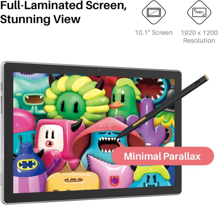 HUION Kamvas Slate 10 Standalone Drawing Tablet No Computer Needed with Full-Laminated Screen, 10.1-inch Digital Art Tablet with 4096 Levels Stylus Pen, Android 12, 8GB+128GB for Artist Beginner - Image 4