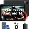 2024 New Tablet 10 inch Android 14 Tablets, 10(4+6)GB RAM+128GB ROM+1TB Expand, Octa-Core 2.0GHz, 1280 * 800 IPS Incell Display, 6000mAh, 5MP+8MP Camera, 5G+2.4G Wi-Fi/Bluetooth 5.4, Widevine L1