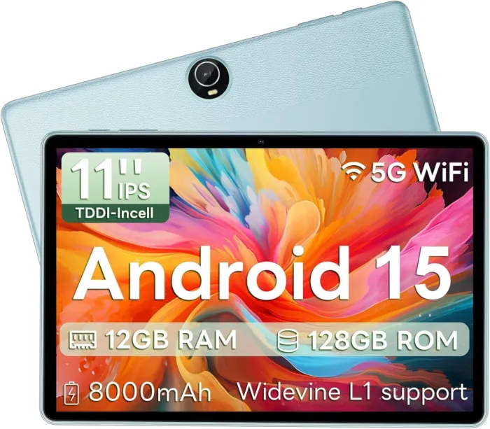 2025 Android 15 Tablet 11inch, 12GB+128GB+512GB, Support Face Unlock,18W Fast Charging with 8000mAh Large Battery,Dual WiFi6, Dual Camera,Octa-Core CPU, Bluetooth,HD Touchscreen Display - Image 2