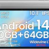 2025 Android Tablet 10 inch, Android 14 Tablets, Octa-Core, 10GB RAM + 64GB ROM (1TB Expand), 6000mAh Battery, 2.4G+5G Wi-Fi 6, 2MP+8MP Cameras, Bluetooth, 1280x800 FHD IPS (Gray)