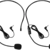 2Pcs Microphone Headset Mic, Flexible Wired Boom for Voice Amplifier, 3.5mm Connector Jack Headset Microphone for Singing, Speaking, Teachers, Coaches, Presentations, Seniors and More