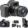 4K Digital Camera with 40X Zoom，64MP DSLR Camera for Photography Beginners，Autofocus 1080P HD Vlogging Camera with EIS，32GB SD Card，2 Batteries (2501)