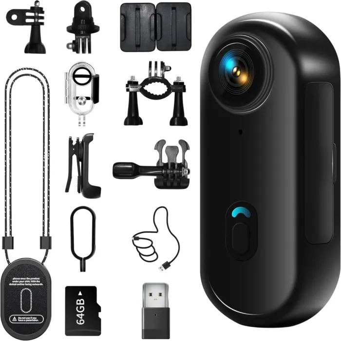 4K Mini Body Camera, Wearable Action Body Cam, Sports Action Camera，Thumb Size Hands-Free Recording Body Worn Camera, Premium Portable Camcorder Mount Anywhere for Work, Travel,Fishing, Pet Walking - Image 2