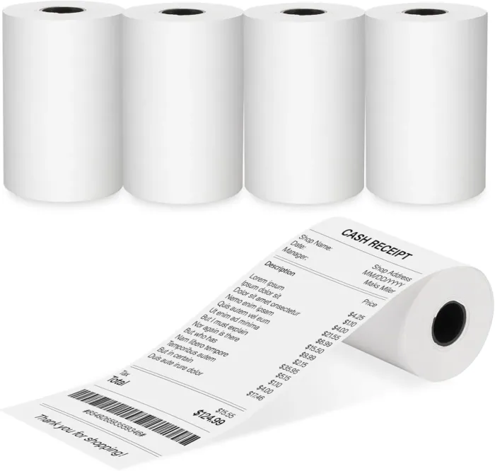 (5 Rolls) 2 1/4 x 50 Thermal Receipt Paper Rolls, POS Cash Register Paper Rolls, BPA Free 2.25x50ft Long Per Thermal Paper Receipt - Image 2