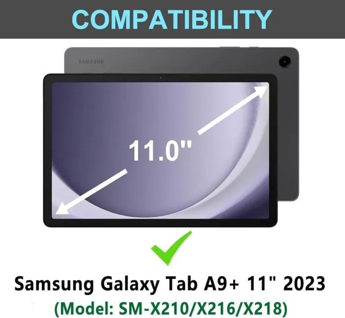Galaxy Tab A9 Plus Case with Keyboard 5G 11 Inch 2023 (SM-X210/X216/X218), 7 Color Backlit Detachable Tablet Keyboard Cover with S Pen Holder for Samsung Galaxy Tab A9+ 11" (Black) - Image 8