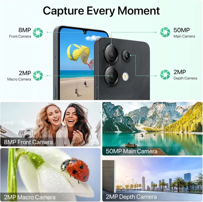 UMIDIGI G9 5G Unlocked Phone, Android 14 Cell Phone, 5G Dual SIM, 12(6+6) GB +128GB/1TB TF Expand, 6.75" HD+ 90Hz Display, 50MP Camera, AI Face & Fingerprint Unlock, 5000mAh Android Phone Black - Image 5