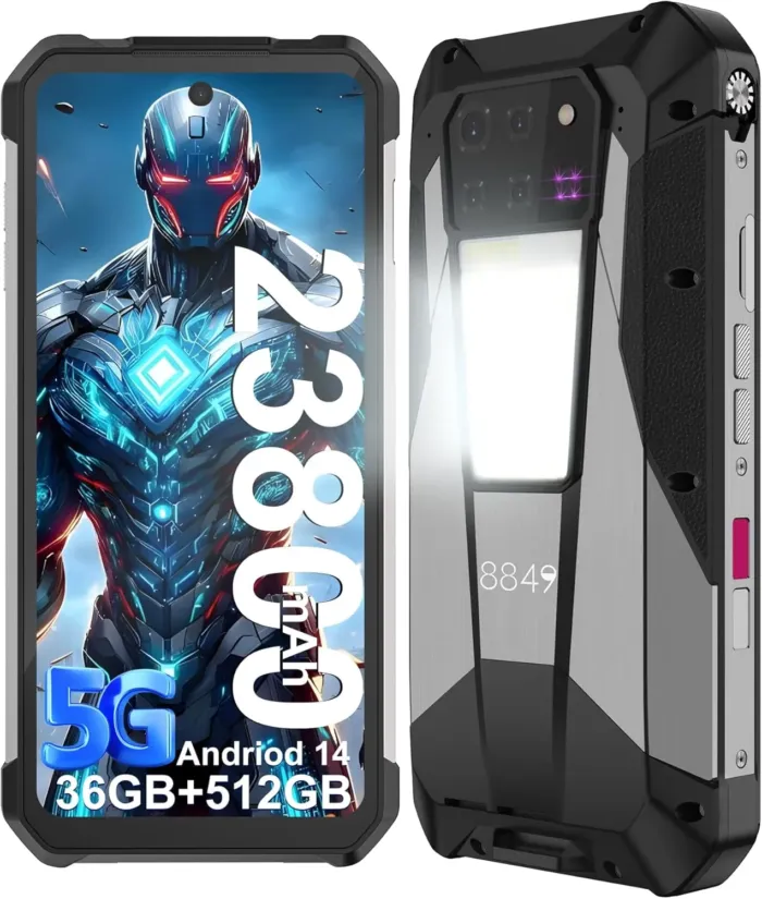 8849 Tank 3 Pro Rugged Smartphone 2024, 23800mAh Rugged Projector Phone 97dB Loud Speaker, 36GB+512GB Dual Sim 5G Android 14 Unlocked Mobile Cell Phones 6.79" Big Screen, Camping Light/2TB Expand/OTG - Image 2