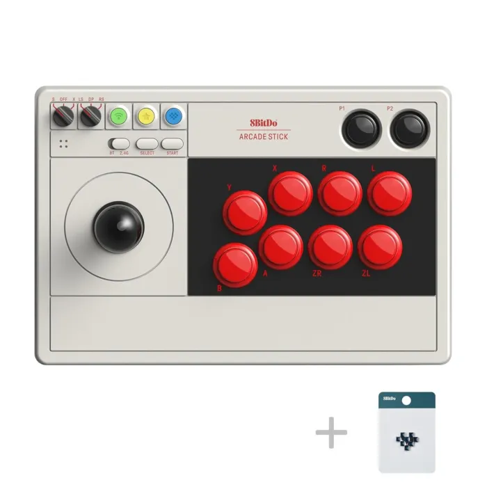 8Bitdo Arcade Stick for Switch & Windows, Arcade Fight Stick Support Wireless Bluetooth, 2.4G Receiver and Wired Connection - Image 2