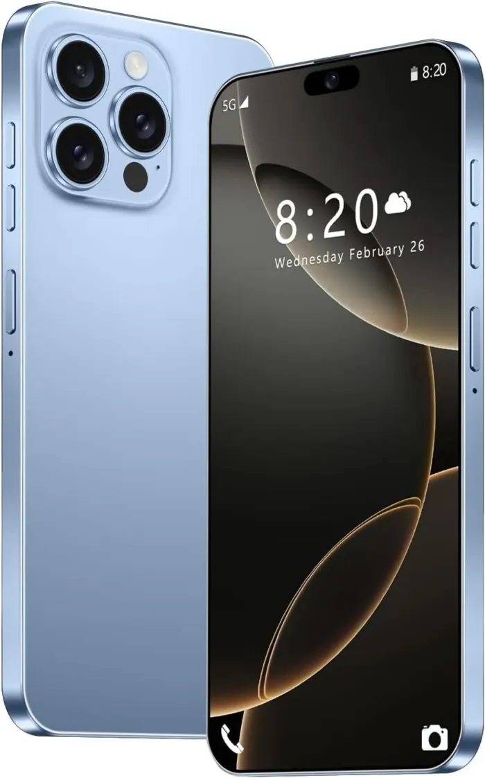 A15 Pro Max Unlocked Android Phone, 8+256GB Storage Cell Phone, 108MP Camera |6.8" HD Display | Dual SIM & Face ID | 6800mAh Battery | 5G Smartphone with Android 14.0-Blue - Image 2