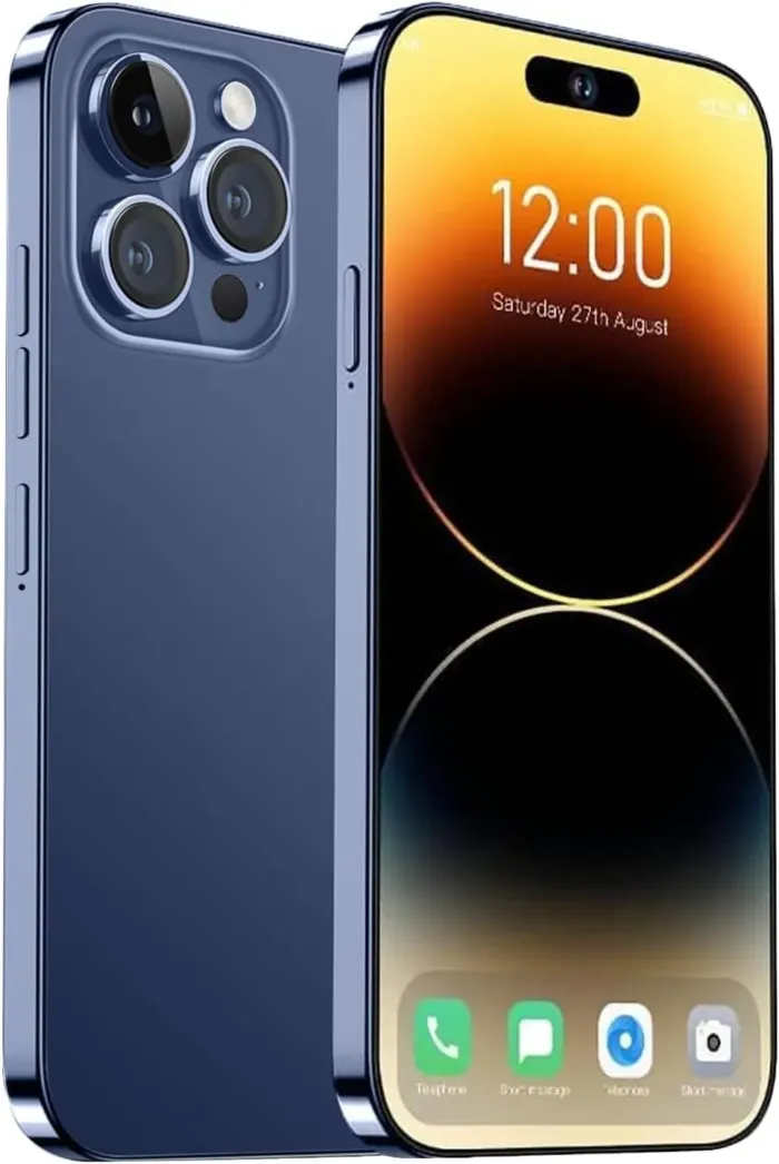 A15 Pro Max Unlocked Phones,Android 14.0 Smartphone,8+256GB Cell Phone,Support Dual SIM Dual Standby Face Recognition 6800mAh Ultra Long Life Battery-Blue - Image 2