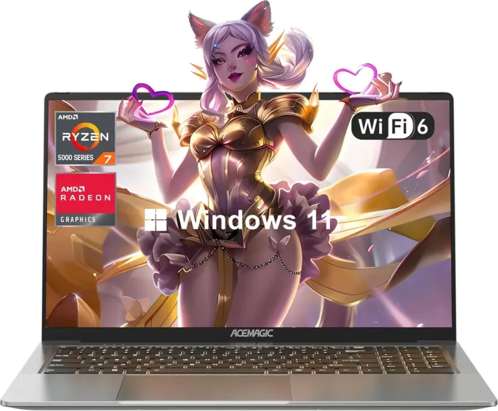 ACEMAGIC 2025 Laptop, Laptop with AMD Ryzen 7 5700U (8C/16T, Up to 4.3GHz), 16GB RAM 512GB NVMe SSD Laptop Computer, Radeon RX Vega 8 Graphics, 16.1-inch FHD Display, WiFi 6, Backlit KB - Image 2