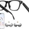 AI Translator Smart Glasses for Men Women, Bluetooth Audio Glasses with Photochromic Transition Lenses, Voice Assistant, Open Ear Lighweight Eyeware, Black