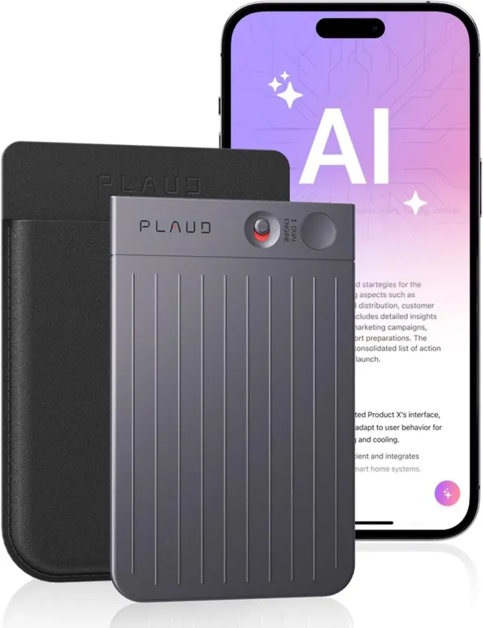 AI Voice Recorder, PLAUD Note Voice Recorder w/Case, App Control, Transcribe & Summarize with AI Technology, Support 112 Languages, 64GB Memory, Audio Recorder for Lectures, Meetings, Calls, Black - Image 2