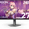 AOC Agon PRO AG276QZD2 27" OLED Tournament Gaming Monitor 2560x1440, 240Hz 0.03ms, G-SYNC, PS5 Xbox Switch Compatible, Glossy, Black