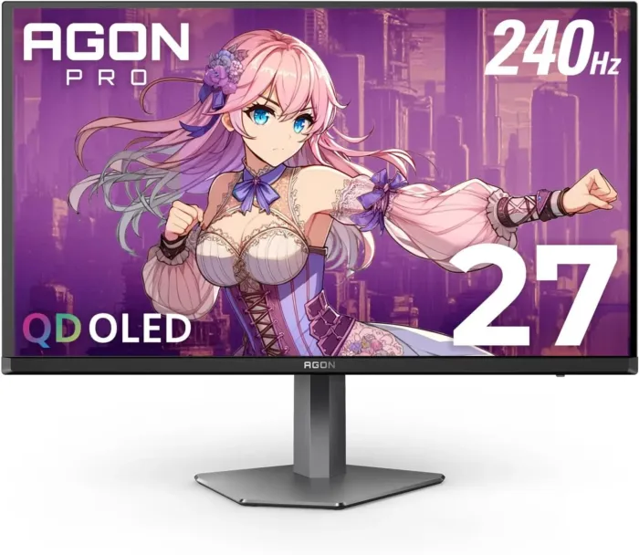 AOC Agon PRO AG276QZD2 27" OLED Tournament Gaming Monitor 2560x1440, 240Hz 0.03ms, G-SYNC, PS5 Xbox Switch Compatible, Glossy, Black - Image 2