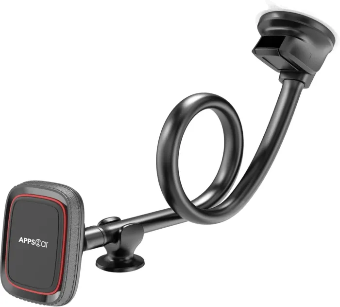 APPS2Car Magnetic Car Phone Holder Mount [Flexible Long Arm] Anti-Shake Windshield Phone Mount [6 Strong Magnets] Cell Phone Holder for Car [Case Friendly] Compatible with iPhone Smartphones Tablets - Image 2