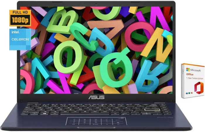 ASUS 2024 Business Laptop, 14" FHD Display, Intel Celeron N4500, 1-Year of Microsoft 365, 4GB RAM, 64GB eMMC, Intel Graphics, Wi-Fi 5, Windows 11 - Image 2