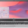ASUS Chromebook CX1, 15.6" FHD NanoEdge Display, Intel Celeron N4500 Processor, 64GB eMMC Storage, 8GB RAM, ChromeOS, Transparent Silver, CX1500CKA-AS84F