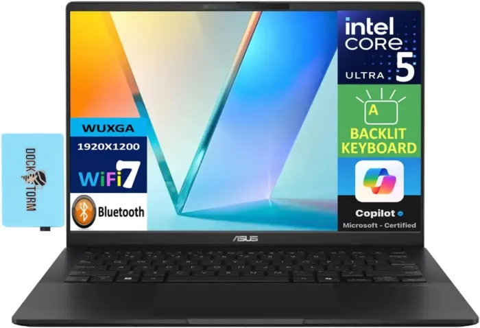 ASUS Vivobook S 14 Q423 AI Powered Laptop 14.0" OLED FHD+ Display (Intel Ultra 5-226v, 16GB LPDDR5X, 512GB PCIe SSD, AI Copilot, Backlit KB, 2 Thunderbolt 4, WiFi 7, Win11Home) w/DKZ USB Port Expander - Image 2