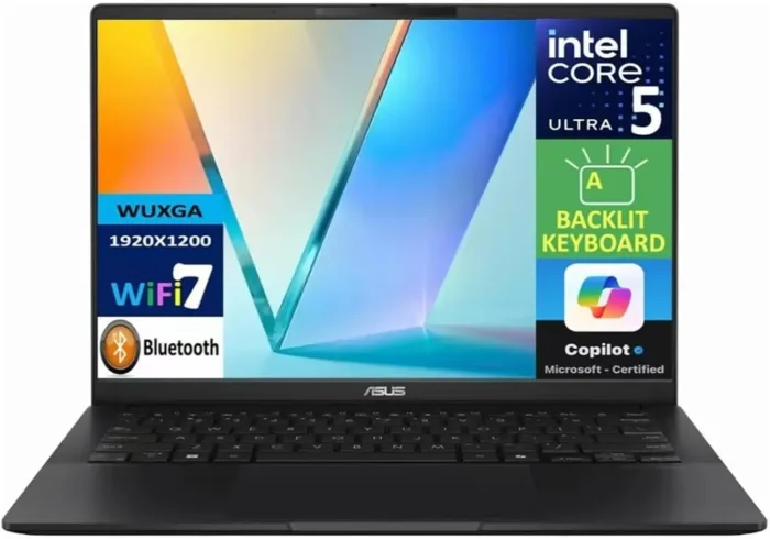 ASUS Vivobook S AI Powered Laptop, 14" WUXGA OLED Laptop, Intel Ultra 5-226v, 8-Core, 16GB LPDDR5X RAM, 512GB PCIe SSD, BK, AI Copilot, WiFi 7, Win 11 Home, TWE 64GB Micro SD Card
