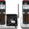 AT&T BL102-2 DECT 6.0 2-Handset Cordless Phone for Home with Answering Machine, Call Blocking, Caller ID Announcer, Audio Assist, Intercom, and Unsurpassed Range, Silver/Black