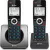 AT&T GL2101-2 DECT 6.0 2-Handset Cordless Home Phone with Call Block, Caller ID, Full-Duplex Handset Speakerphone, 2" White Backlit Display, Lighted Keypad (Graphite & Black)