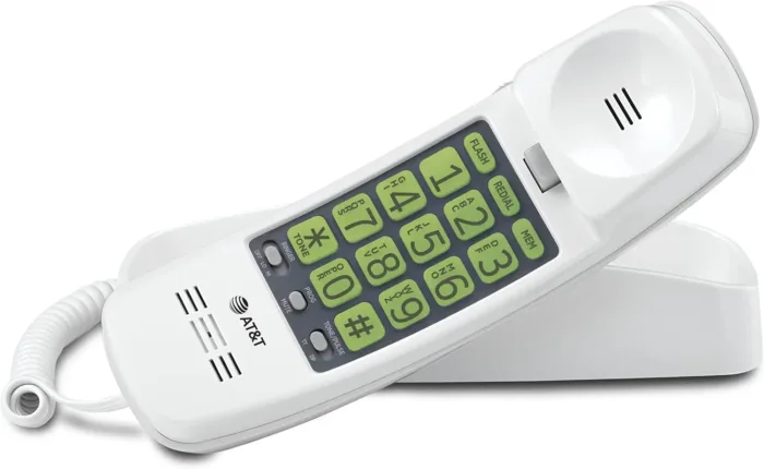 AT&T TRIMLINE 213 Corded Home Phone with Extra Big Buttons & Visual Ringer. No AC Power Required, Improved Easy-Wall-Mount, Lighted Keypad, 10 Speed Dial Keys, Volume Control, Senior Friendly. White - Image 2