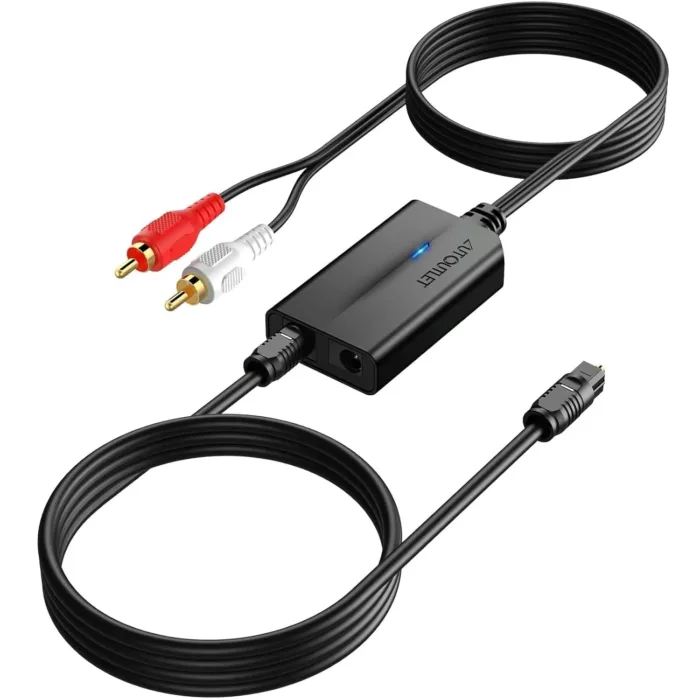 AUTOUTLET 192kHz DAC Digital to Analog Audio Converter 7ft/2.1m Digital Audio Optical to RCA Male Cable for HDTV, DVD, Blu-Ray Players and Game Consoles - Image 2