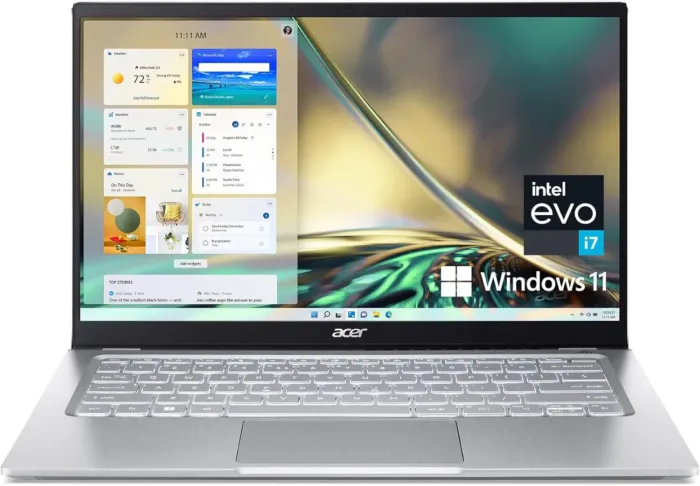 Acer Swift 3 Intel Evo Thin & Light Laptop | 14" QHD 100% sRGB | Intel Core i7-1260P | Iris Xe Graphics | 16GB LPDDR4X | 512GB SSD | Killer Wi-Fi 6E AX1675 | Windows 11 Home | SF314-512-78JG, Silver - Image 2