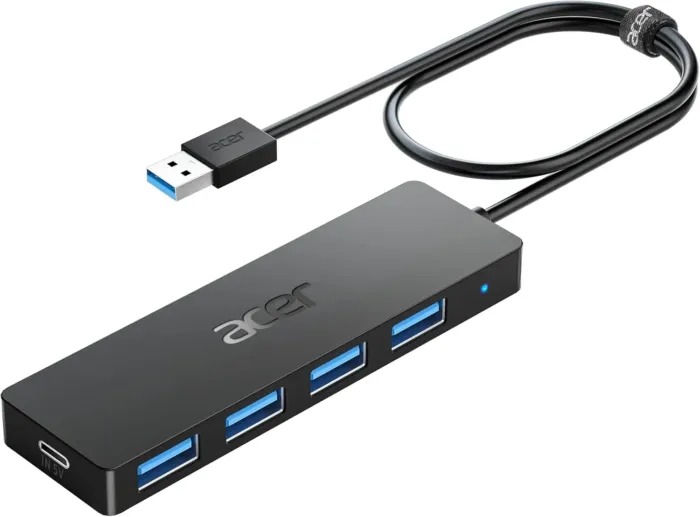 Acer USB Hub 4 Ports, Multiple USB 3.0 Hub, USBA Splitter for Laptop with Type C Power Port, Extender for A Port Laptop, PC, Desktop and More (2ft) - Image 2