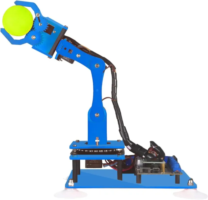 Adeept 5DOF Robotic Arm Kit Compatible with Arduino IDE, Programmable DIY Coding STEM Educational 5 Axis Build Robot Arm, Robot Starter Kit with OLED Display Processing Code and Tutorials - Blue - Image 2