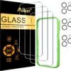 Ailun 3 Pack Screen Protector for iPhone 16 Pro [6.3 inch] + 3 Pack Camera Lens Protector with Installation Frame,Case Friendly Tempered Glass Film,[9H Hardness] - HD [6 Pack]