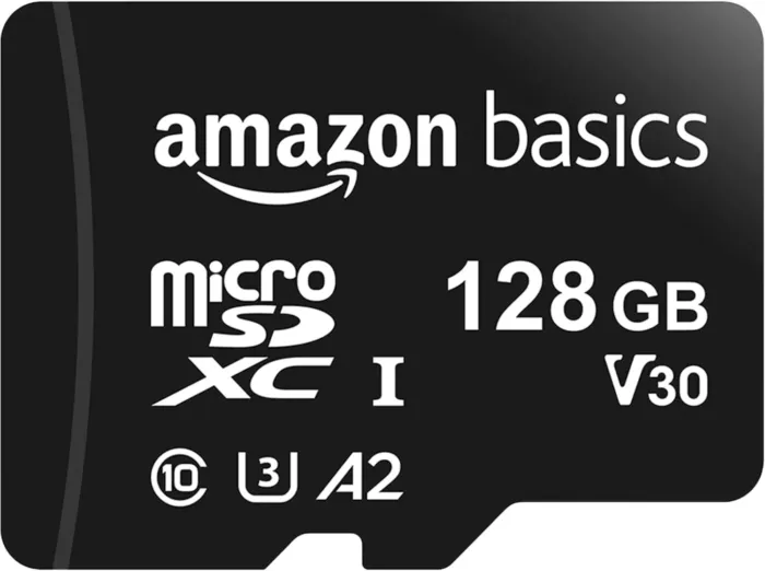 Amazon Basics Micro SDXC Memory Card with Full Size Adapter, A2, U3, Read Speed up to 100 MB/s, 128 GB, Black - Image 2