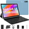 Android 14 Tablet 10.1 inch Tablet 2024 Latest Tablets with Keyboard Mouse 10GB+64GB 1TB Expand 6000mAh Octa-Core Processor Dual Camera WiFi 1280x800 IPS 18W Fast Charging
