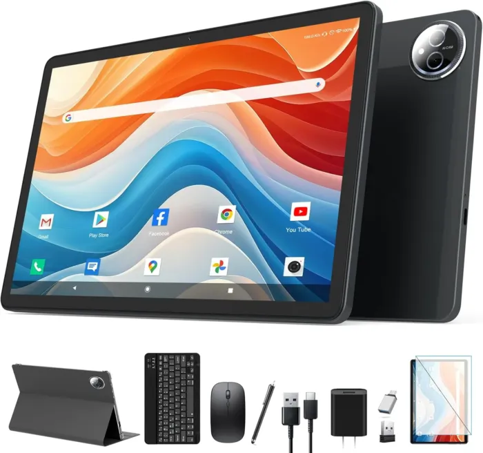 Android 14 Tablet 2025 Latest 11 Inch Tablets, 128GB+16(8+8 Expand)GB/512GB Expandable, Dual 4G Cellular with Octa-Core Processor, 2 in 1 Tablet with Keyboard, 21MP Camera/8000mAh Battery/GPS/5G WiFi - Image 2