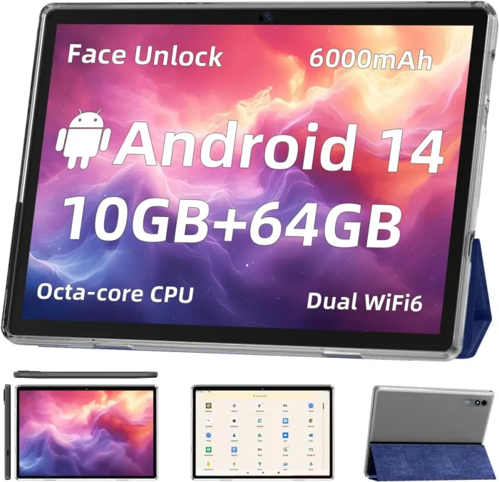 Android 14 Tablet,10 inch Tablets, Octa Core Processor, 10GB+64GB+512GB Expansion, 1280x800 HD IPS Display Screen, Wi-Fi6, Dual Camera, 6000mAh Battery Tablet PC,Support Widevine L1 Google Kids Space - Image 2