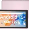 Android 15 Tablet, 7 Inch Tablet, 6GB RAM 32GB ROM/ 1TB Expandable, 5MP Camera, 1.6Ghz Quad-core Processor, 3000mAH Battery Tableta PC, Wi-Fi 6 BT 5.0 7'' Android Laptop