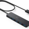 Anker USB Hub 4 Ports, Multiple USB 3.0 Hub, USB Splitter for Laptop, Extender for A Port Laptop, PC, Desktop and More [Charging Not Supported](2ft USB-A)