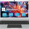 Azeyou 11.6” Laptop HD Display,N4020C, Student Laptop Computer 4GB DDR4 RAM, 128GB SSD, Windows 11 Pro Laptops, Metal Shell, WiFi, BT4.2, USB3.0, Type_C 4000mAh Battery (Silver)