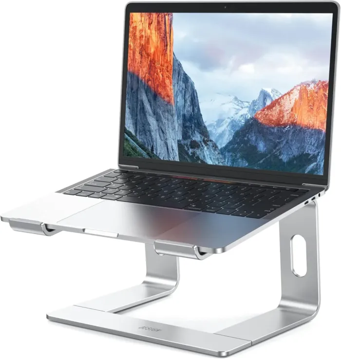 BESIGN LS03 Aluminum Laptop Stand, Ergonomic Detachable Computer Stand, Riser Holder Notebook Stand Compatible with Air, Pro, Dell, HP, Lenovo More 10-15.6" Laptops, Silver - Image 2