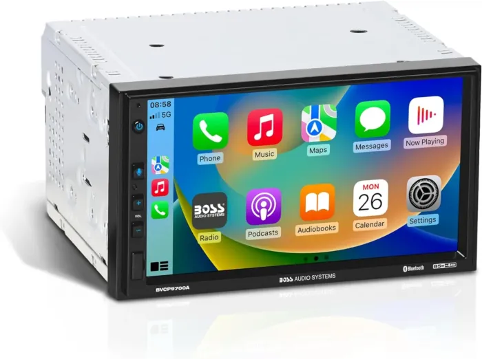 BOSS Audio Systems BVCP9700A Car Stereo - Apple CarPlay, Android Auto, Double Din, 7 Inch Touchscreen, Bluetooth, No CD DVD Player, AM/FM Radio Receiver - Image 2