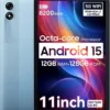 Blackview 2025 Android 15 Tablet 11 inch, Tab 90WiFi with 12GB+128GB Storage(Expand to 2TB), Unisoc T606 CPU, 8200mAh, IPS Display, Widevine L1, 5G WiFi Tablets, 13MP+8MP Camaras/Face ID, Blue
