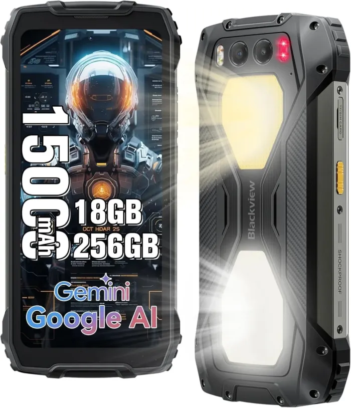 Blackview BV7300 Rugged Phone, 15000mAh/45W, Dual 800LM Camping Light, Night Vision Camera, 18GB+256GB/2TB Rugged Smartphone Unlocked Gemini AI, 50MP+32MP+20MP, 6.67" 90Hz, Android 14/Glove Mode/NFC - Image 2