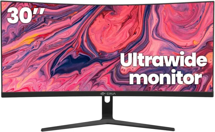 CRUA 30Inch Ultrawide Curved Monitor, 21:9 WFHD(2560x1080P) VA Computer Monitor, 99% sRGB 100HZ 1500R PC Monitors Support FreeSync, Wall-Mounted, with HDMI/DP Display Port-Black - Image 2