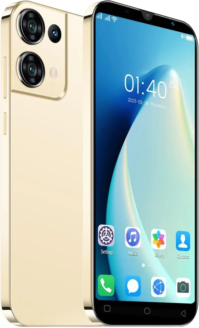 Cheap Mobile Phones, 5.0" IPS Display, Android 9.0, Dual SIM Dual Camera, Quad Core, 16GB ROM【Expandable up to 128GB】, Support WiFi/Bluetooth/FM, Face Unlocked Phones (Reno9pro-Gold) - Image 2